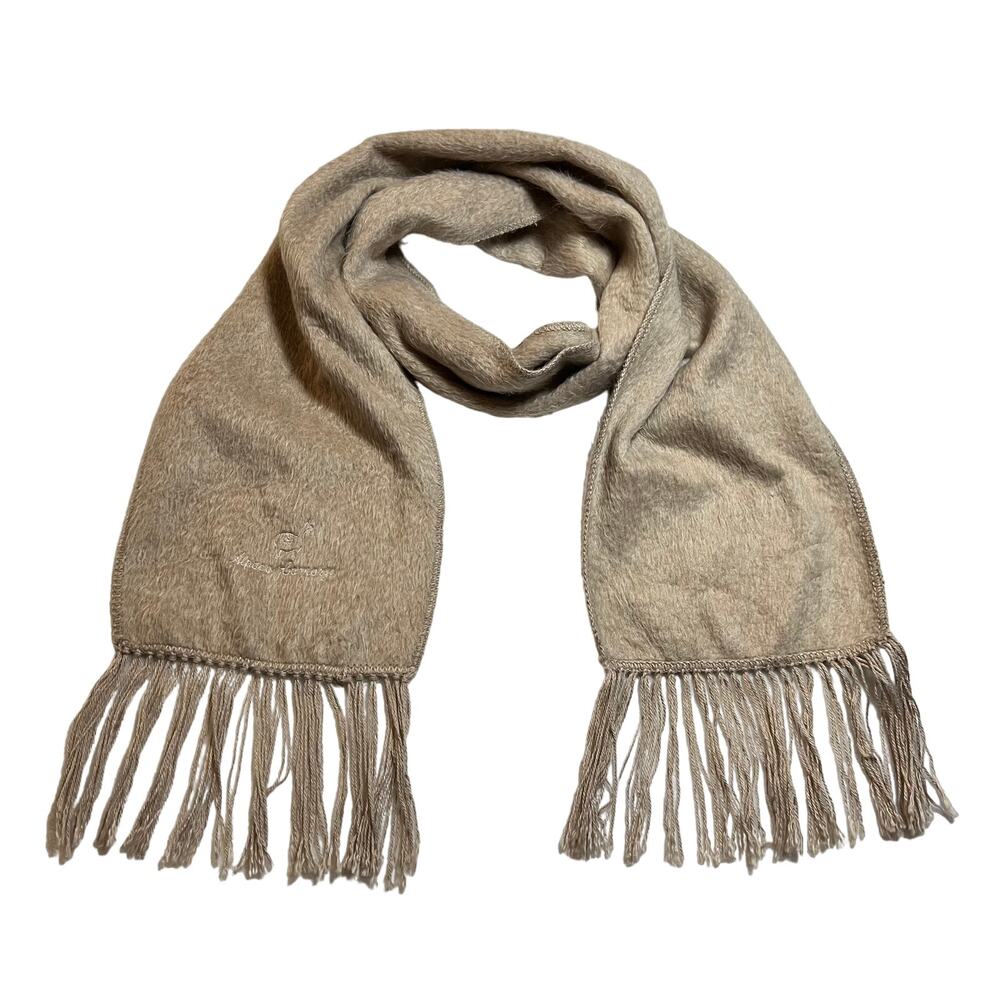 Alpaca Camargo Wool Blend Fringe Scarf Boho Cottagecore Outerwear
